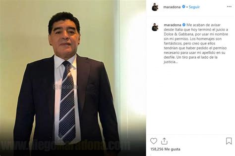 Maradona le ganó un juicio a la marca Dolce & Gabbana